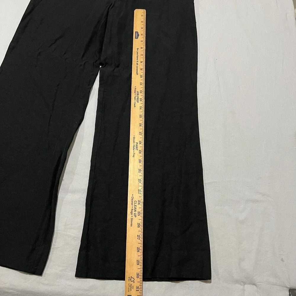 Banana Republic Womens Black Linen Blend Wide-Leg Pants Summer Office Siren 8